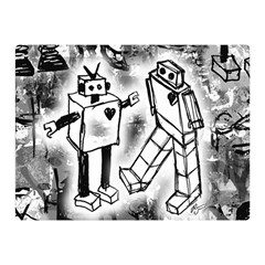 Robot Love Double Sided Flano Blanket (mini) by ArtistRoseanneJones