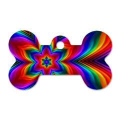 Rainbow Flower Dog Tag Bone (two Sided) by KirstenStar