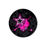 Pink Star Graphic Drink Coasters 4 Pack (Round) Front