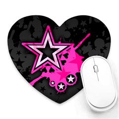 Pink Star Graphic Mouse Pad (heart) by ArtistRoseanneJones