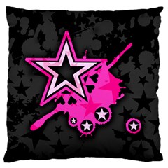 Pink Star Graphic Large Cushion Case (two Sided)  by ArtistRoseanneJones