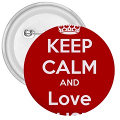 Keep Calm And Love Music 5739 3  Button by SuperFunHappyTime