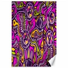 Purple Tribal Abstract Fish Canvas 12  X 18  (unframed) by KirstenStar