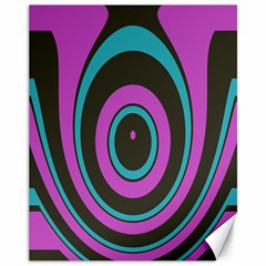 Distorted Concentric Circles Canvas 11  X 14  by LalyLauraFLM