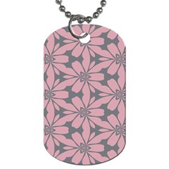 Pink Flowers Pattern Dog Tag (one Side) by LalyLauraFLM