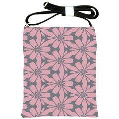 Pink Flowers Pattern Shoulder Sling Bag by LalyLauraFLM