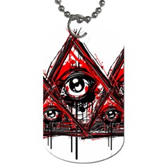 Red White Pyramids Dog Tag (one Sided) by teeship