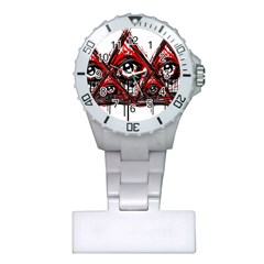 Red White Pyramids Nurses Watch by teeship