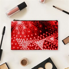 Red Fractal Lace Cosmetic Bag (medium) by KirstenStar