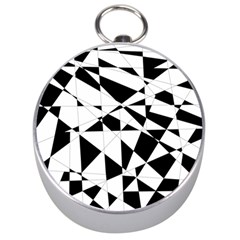 Shattered Life In Black & White Silver Compass by StuffOrSomething