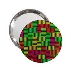 Colorful Stripes And Squares 2 25  Handbag Mirror by LalyLauraFLM