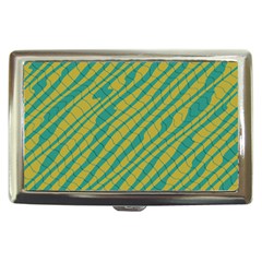 Blue Yellow Waves Cigarette Money Case by LalyLauraFLM