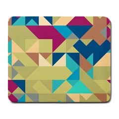 Scattered Pieces In Retro Colors Large Mousepad by LalyLauraFLM