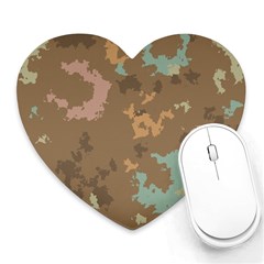 Paint Strokes In Retro Colors Heart Mousepad by LalyLauraFLM