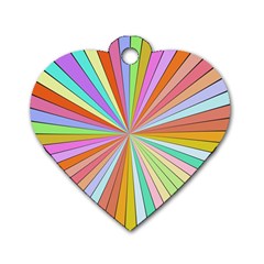 Colorful Beams Dog Tag Heart (two Sides) by LalyLauraFLM