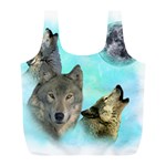 Wolves Shiney Grim Moon 3000 Full Print Recycle Bags (L)  Front