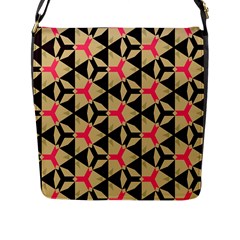 Shapes In Triangles Pattern Flap Closure Messenger Bag (l) by LalyLauraFLM