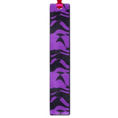 Mauve Black Waves Large Book Mark by LalyLauraFLM