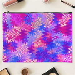 Pink And Purple Marble Waves Cosmetic Bag (xxxl)  by KirstenStar