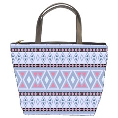 Fancy Tribal Border Pattern Blue Bucket Bags by ImpressiveMoments