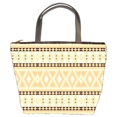 Fancy Tribal Border Pattern Beige Bucket Bags by ImpressiveMoments