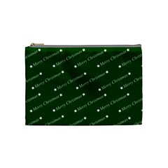 Merry Christmas,text,green Cosmetic Bag (medium)  by ImpressiveMoments