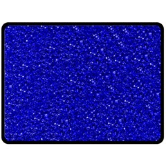 Sparkling Glitter Inky Blue Fleece Blanket (large)  by ImpressiveMoments