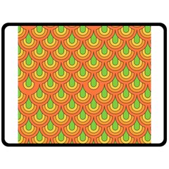 70s Green Orange Pattern Fleece Blanket (large)  by ImpressiveMoments