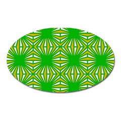 Retro Green Pattern Oval Magnet by ImpressiveMoments