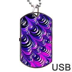 Special Fractal 31pink,purple Dog Tag Usb Flash (two Sides)  by ImpressiveMoments