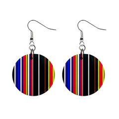 Hot Stripes Red Blue Mini Button Earrings by ImpressiveMoments