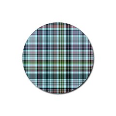 Plaid Ocean Rubber Round Coaster (4 Pack)  by ImpressiveMoments