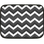 Chevron Dark Gray Fleece Blanket (Mini) 35 x27  Blanket