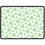 Sweet Doodle Pattern Green Fleece Blanket (Large)  80 x60  Blanket Front