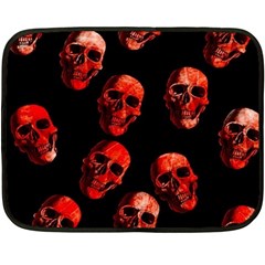 Skulls Red Fleece Blanket (mini) by ImpressiveMoments