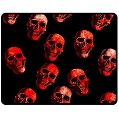 Skulls Red Fleece Blanket (medium)  by ImpressiveMoments