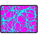 Hot Web Turqoise Pink Fleece Blanket (Large)  80 x60  Blanket Front