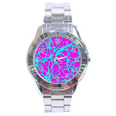 Hot Web Turqoise Pink Stainless Steel Men s Watch by ImpressiveMoments