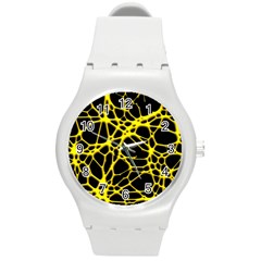 Hot Web Yellow Round Plastic Sport Watch (m) by ImpressiveMoments