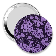 Floral Wallpaper Purple 3  Handbag Mirrors by ImpressiveMoments