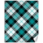 Smart Plaid Teal Canvas 11  x 14   10.95 x13.48  Canvas - 1