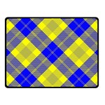 Smart Plaid Blue Yellow Fleece Blanket (Small) 50 x40  Blanket Front