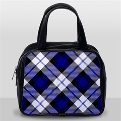 Smart Plaid Blue Classic Handbags (one Side) by ImpressiveMoments