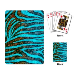 Turquoise Blue Zebra Abstract  Playing Card by OCDesignss