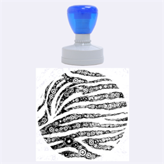 Turquoise Blue Zebra Abstract  Rubber Round Stamps (large) by OCDesignss