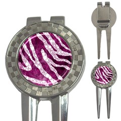 Purple Zebra Print Bling Pattern  3-in-1 Golf Divots by OCDesignss