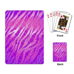 Florescent Pink Zebra Pattern  Playing Card by OCDesignss