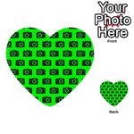 Modern Chic Vector Camera Illustration Pattern Multi-purpose Cards (Heart)  Back 54