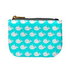 Cute Whale Illustration Pattern Mini Coin Purses by GardenOfOphir