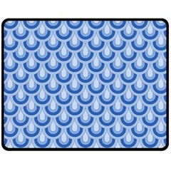 Awesome Retro Pattern Blue Fleece Blanket (medium)  by ImpressiveMoments